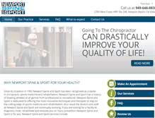 Tablet Screenshot of newportspineandsport.com